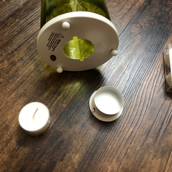 LIME GREEN Hanging Glass Bottle Tealight Lantern, Indoors Outdoors Wedding Party - Picture 5 of 7